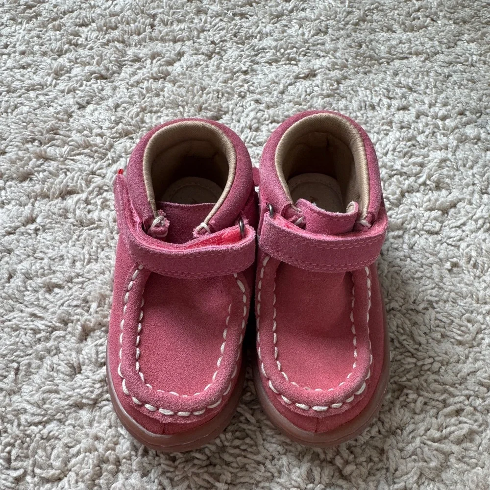 Hanna Andersson Haskell Pink Suede Genuine Leather Boho Moccasin Boots